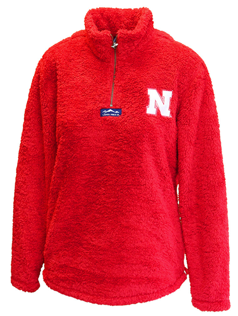 Go Big Red Ladies Quarter Zip Sherpa