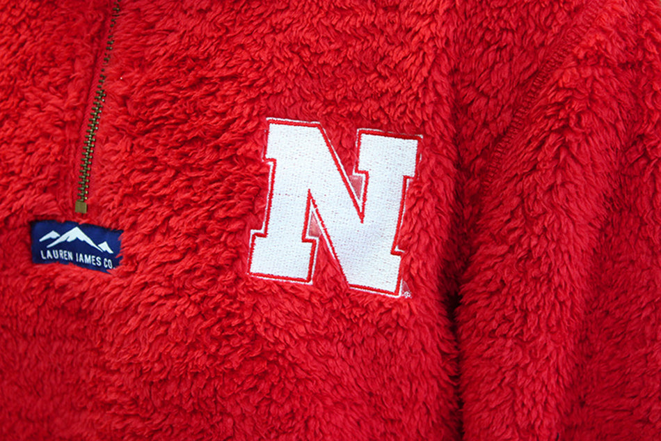 Go Big Red Ladies Quarter Zip Sherpa