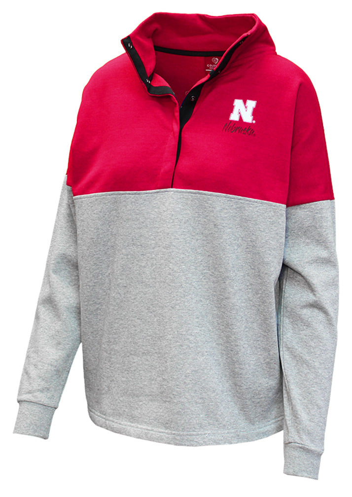 Husker Ladies Colorblock 1/2 Snap Jacket