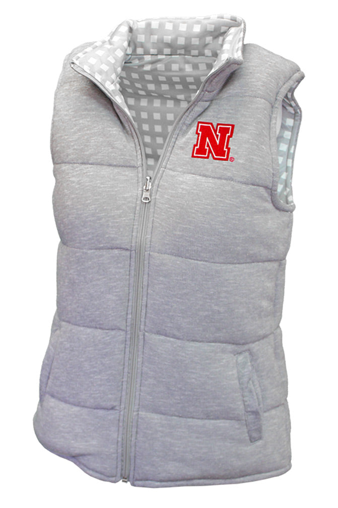 Ladies Reversible Plaid Nebraska Vest