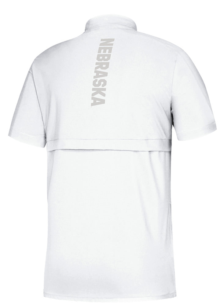 Adidas Nebraska Woven Game Mode S/S Quarter Zip - White