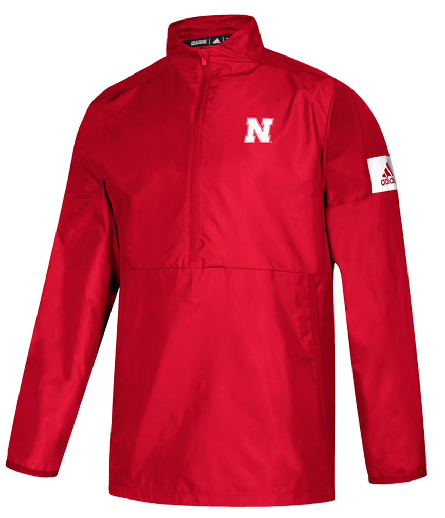 Adidas 2019 Nebraska Coaches Official Sideline Quarter Zip - Red
