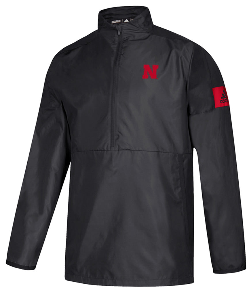 Adidas 2019 Nebraska Coaches Official Sideline Quarter Zip - Black