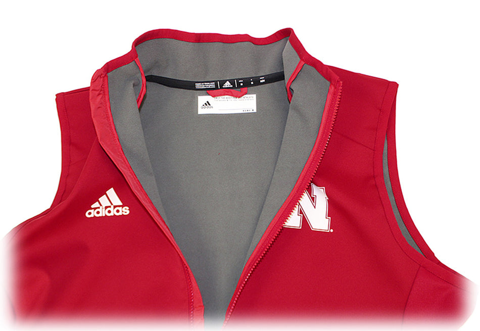 Adidas Nebraska Game Mode Full Zip Vest - Red