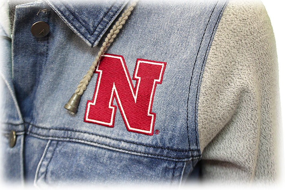 Womens Nebraska Denim Hoodie Jacket