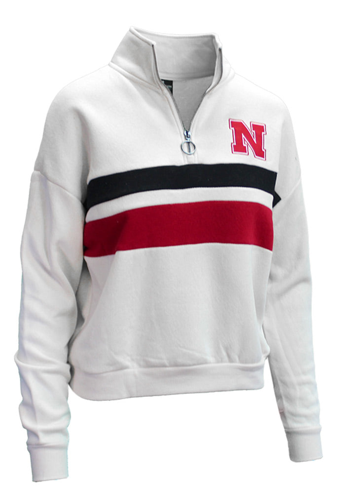 Womens Nebraska Cream Quarter Zip