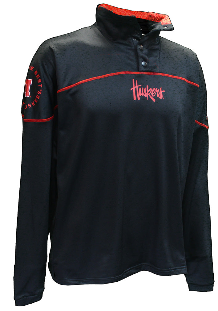 Adidas Stadium Huskers Quarter Zip Snap - Black