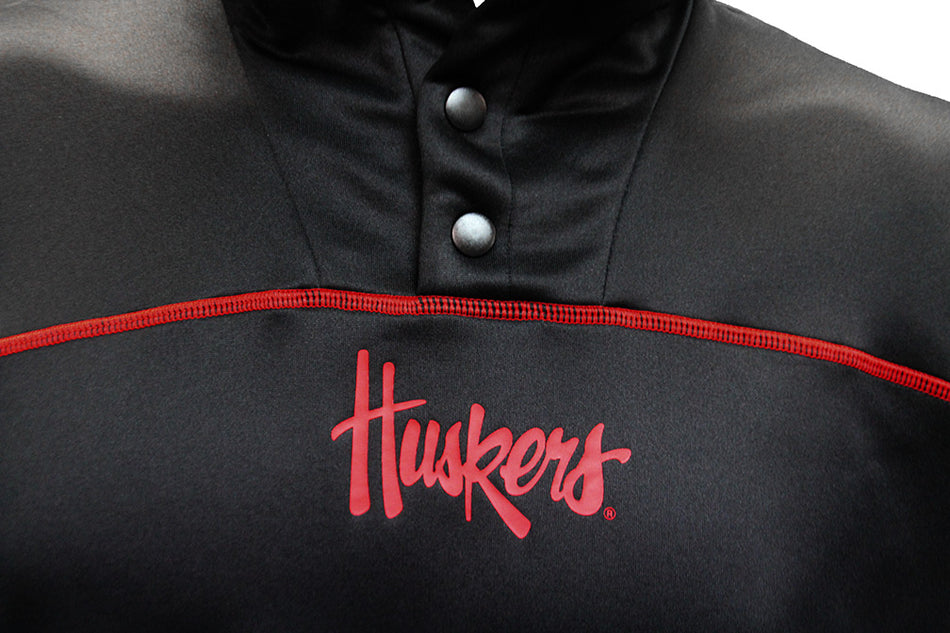 Adidas Stadium Huskers Quarter Zip Snap - Black