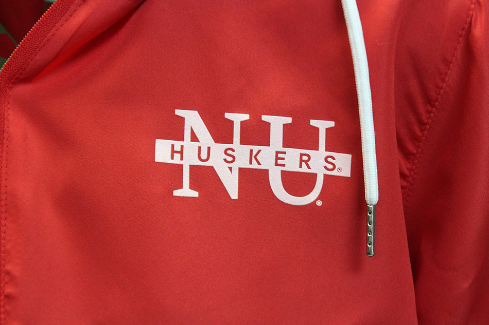 Womens Nebraska Cropped Packable Quarter Zip Rain Jacket Summit