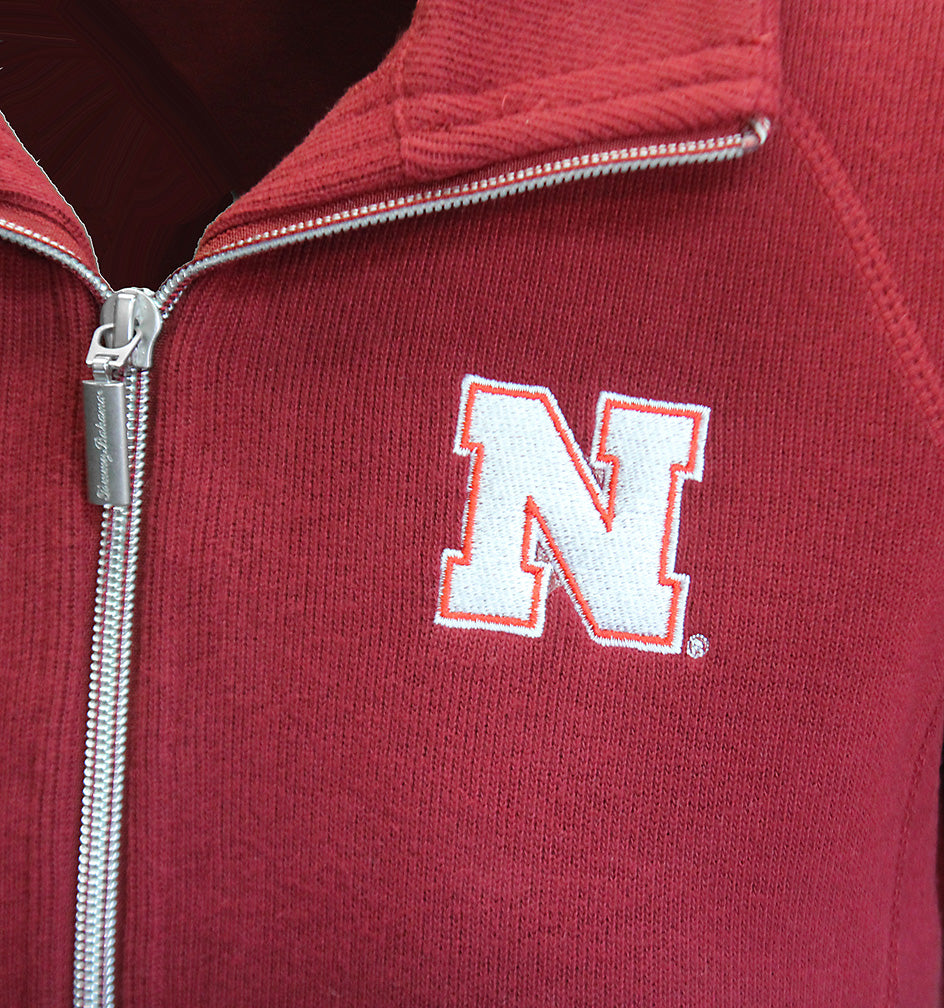 Womens Nebraska Sport Aruba Tommy Bahama Half Zip - Maroon