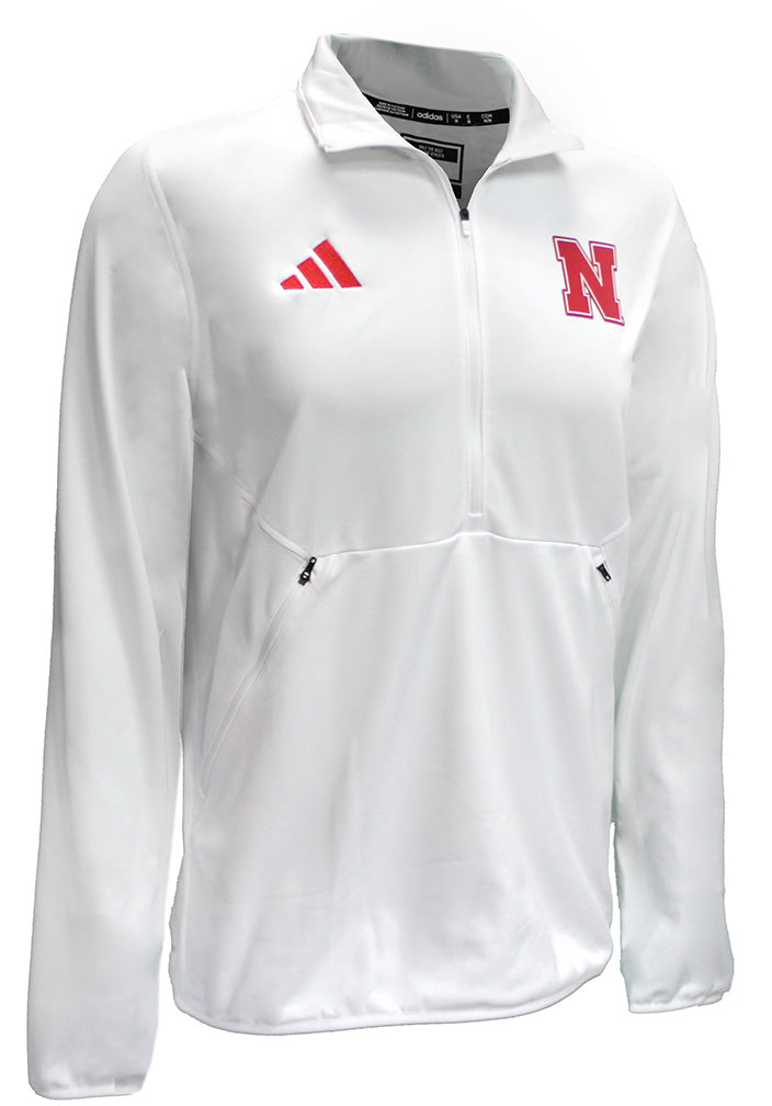 Adidas 2023 Official Huskers Sideline Quarter Zip - White