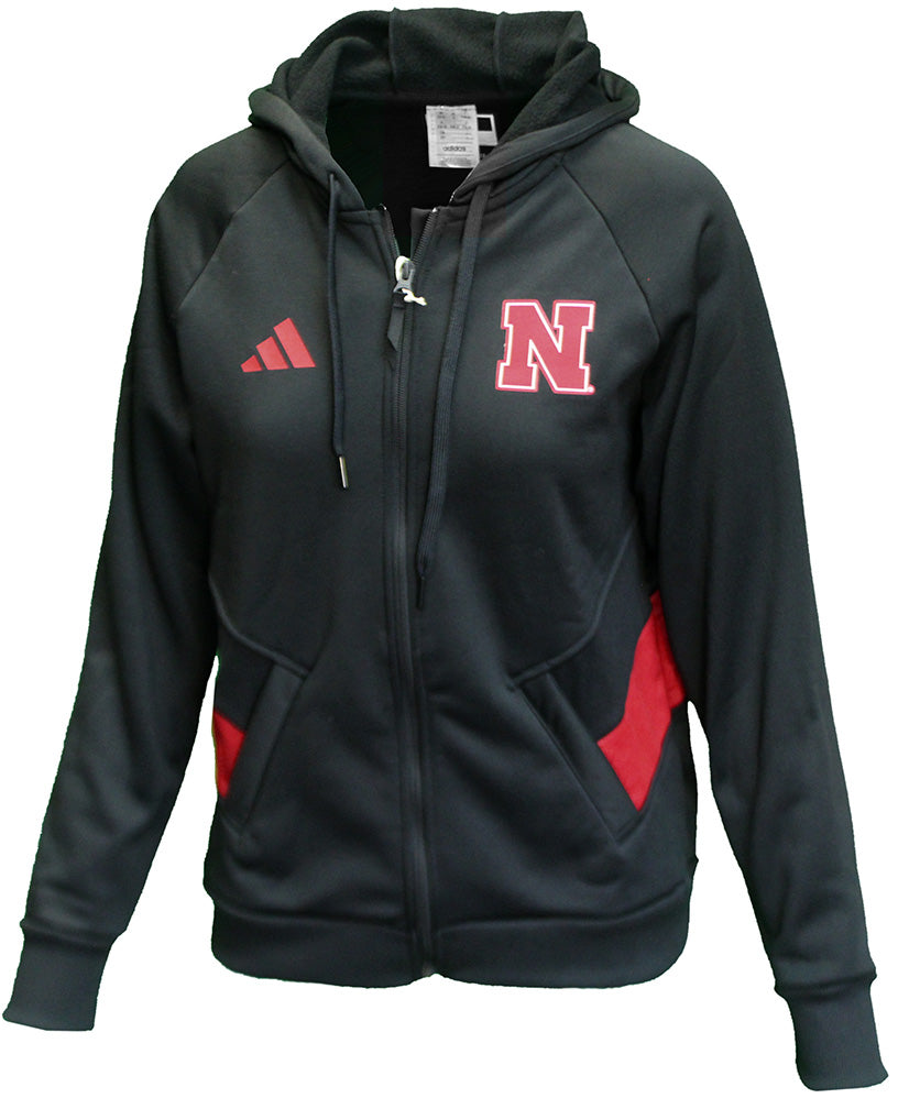 Adidas Womens Nebraska Full Zip Knit Travel Jacket