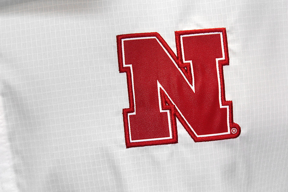 Adidas Nebraska Coaches Sideline Quarter Zip Knit Jacket - White
