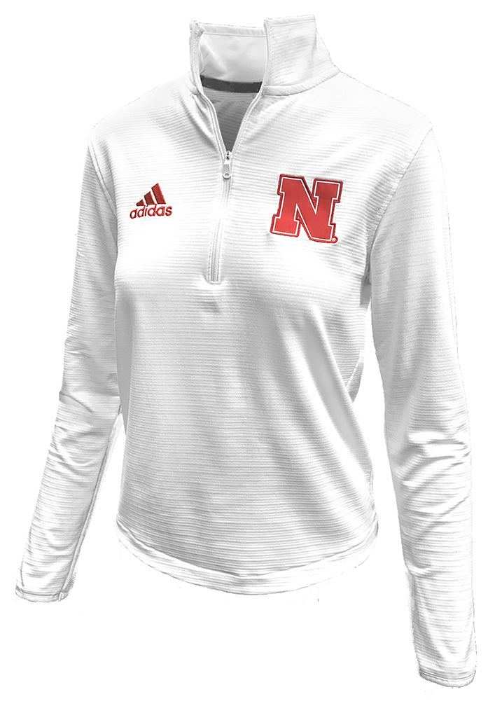 Adidas Womens Snow Textured Nebraska 1/4 Zip Knit Jacket