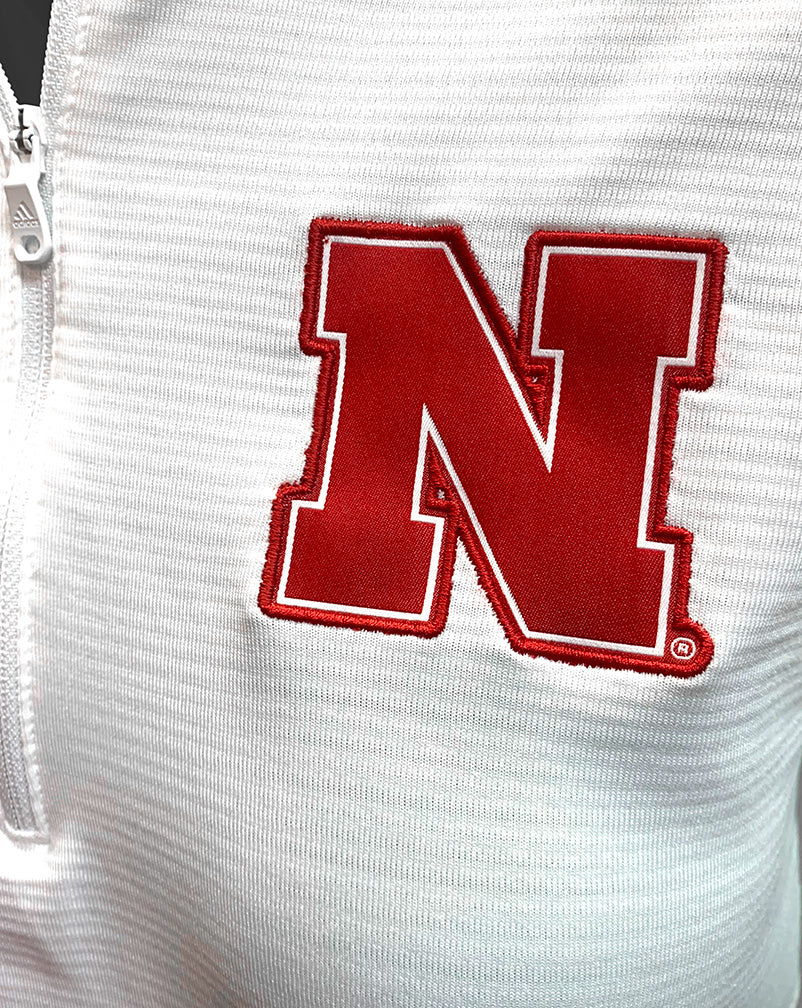 Adidas Womens Snow Textured Nebraska 1/4 Zip Knit Jacket