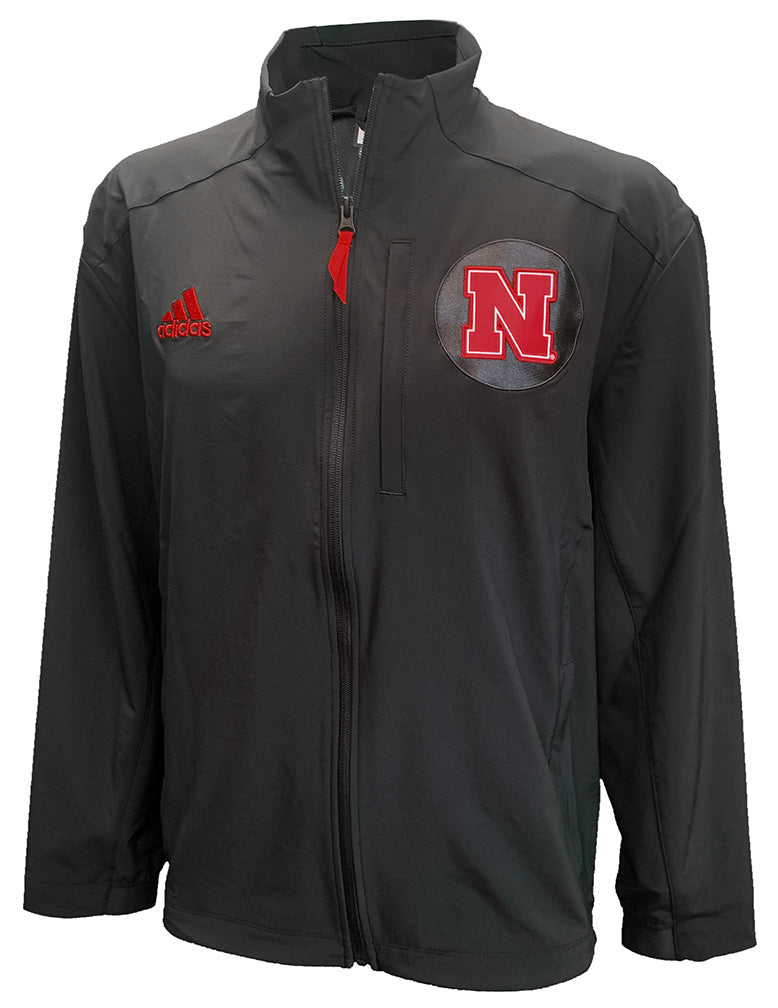 Adidas Black FZ Nebraska Coaches P5 Lightweight Jacket