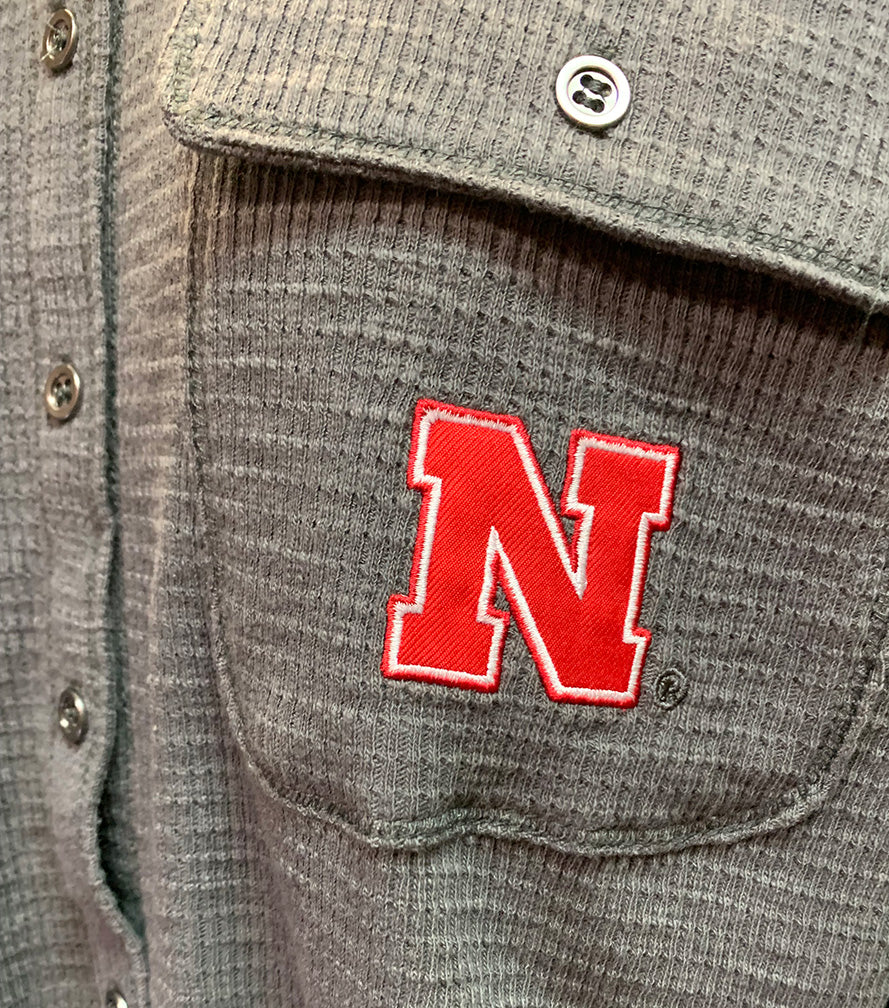 Womens Nebraska Trainer Waffle Shacket