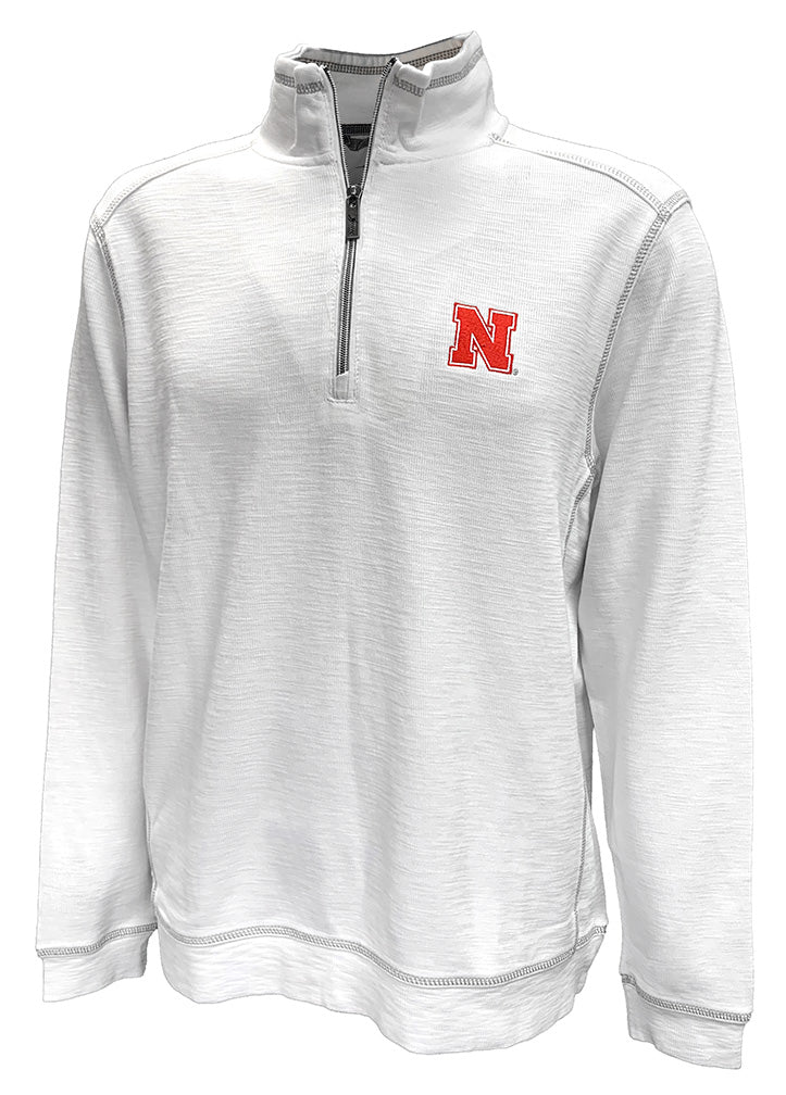 Nebraska Sport Coconut Tommy Bahama Tobago Half Zip