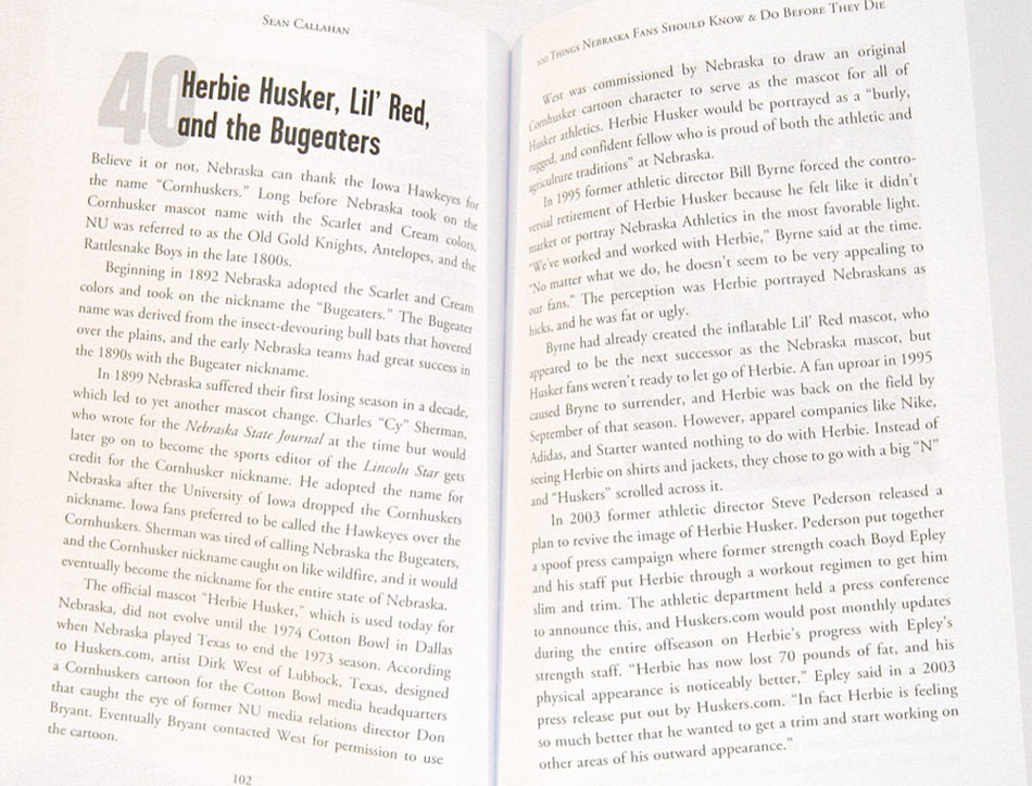 100 Things Nebraska Fans Should Know & Do Before They Die