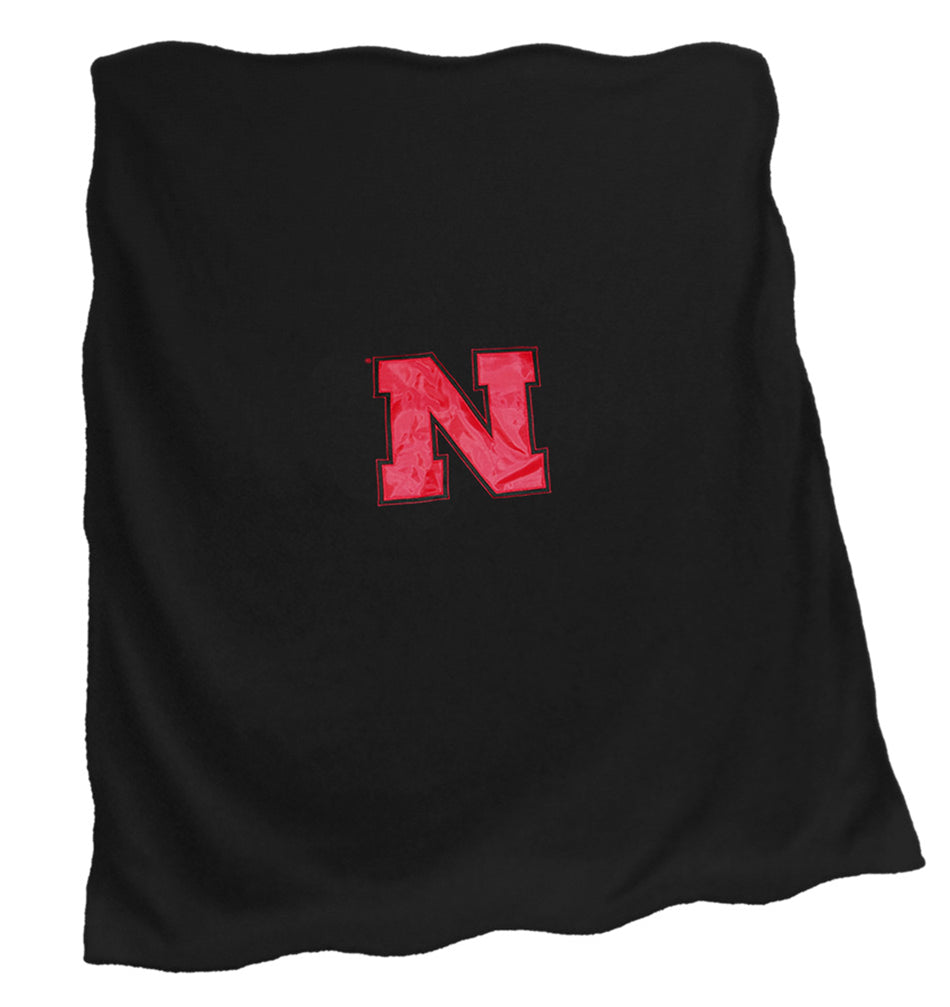 Black Sweatshirt Blanket with Red N