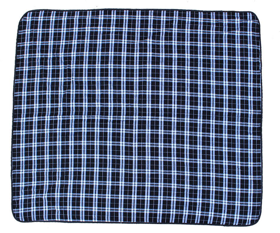 Huskers Black White Plaid Flannel Blanket