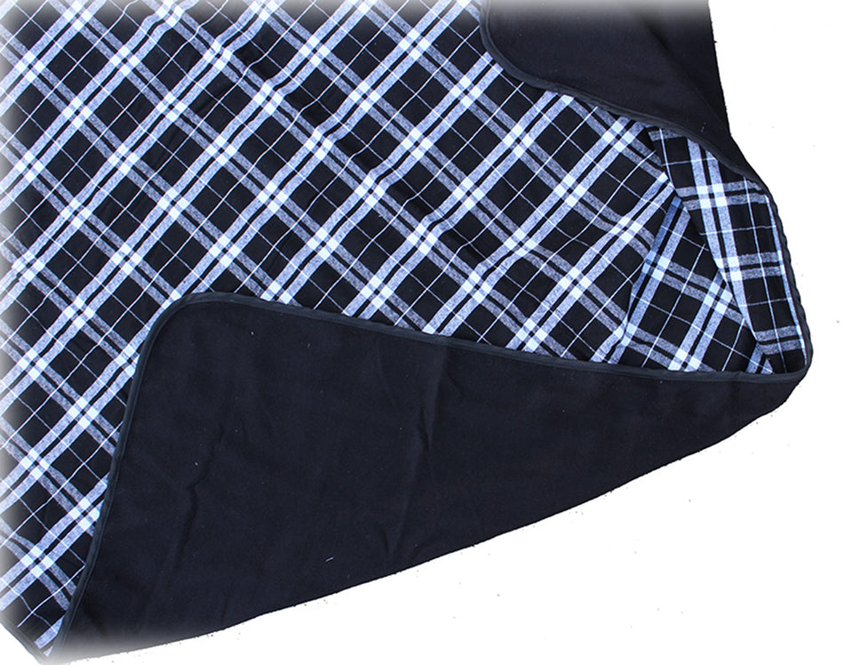 Huskers Black White Plaid Flannel Blanket