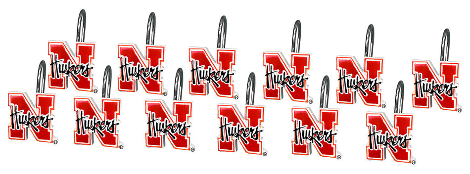 Nebraska Huskers Shower Curtain Rings Set