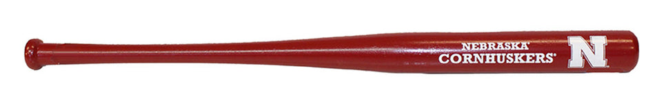 Red Mini Wood Nebraska Baseball Bat