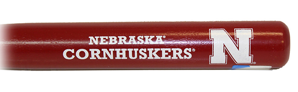 Red Mini Wood Nebraska Baseball Bat
