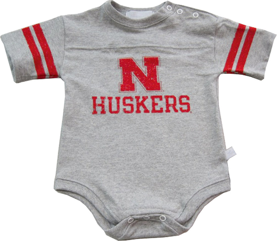 3ST YOKED GRY ONESIE NU HUSKERS