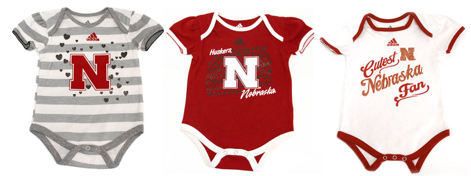 Adidas Husker Girl's Infant Body Suit 3-Pack