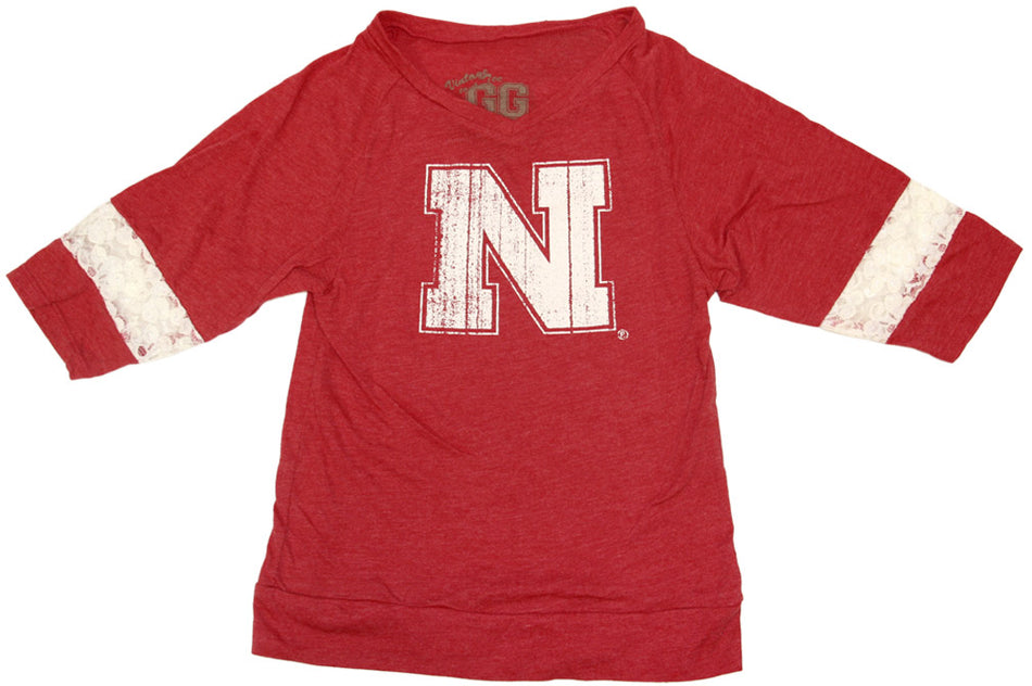 Red Oversized Girls Vneck