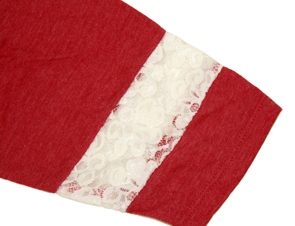 Red Oversized Girls Vneck