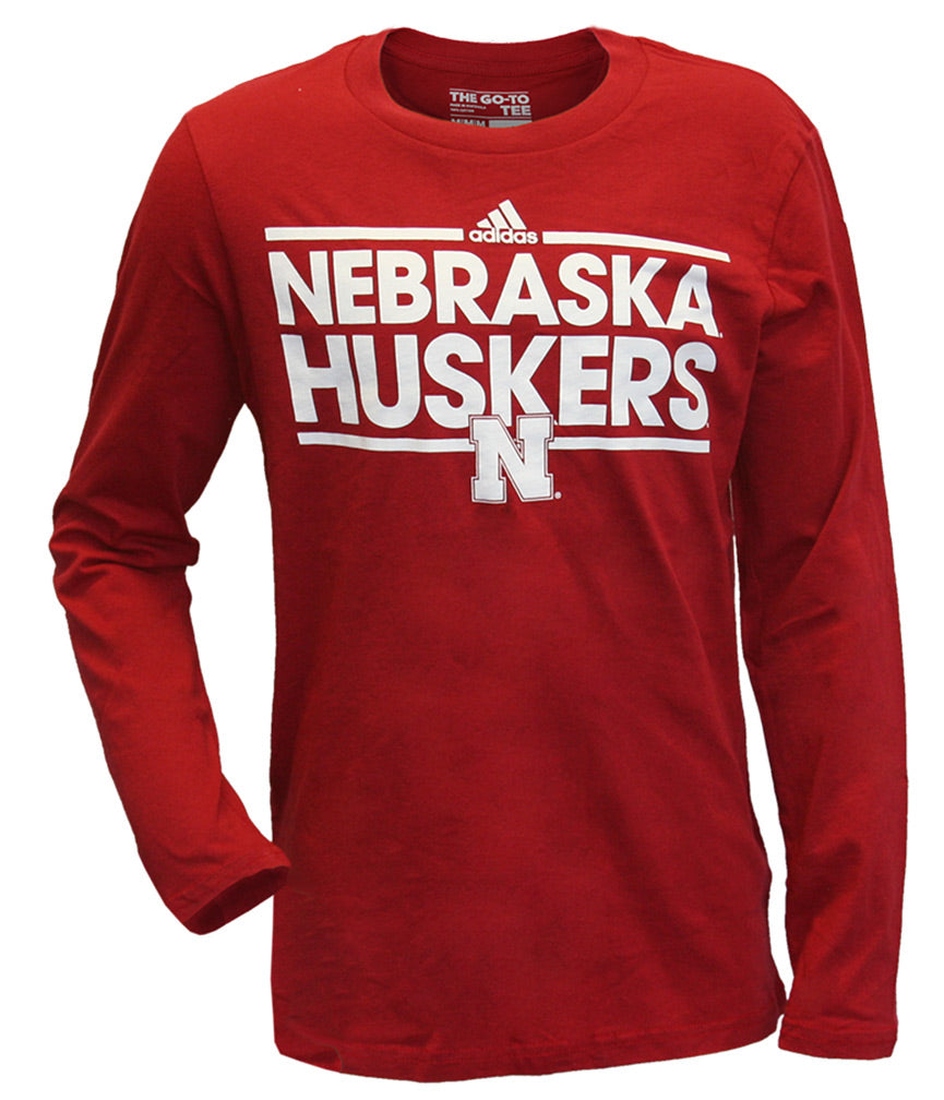 Youth Adidas Nebraska Huskers Long Sleeve Dassler Tee