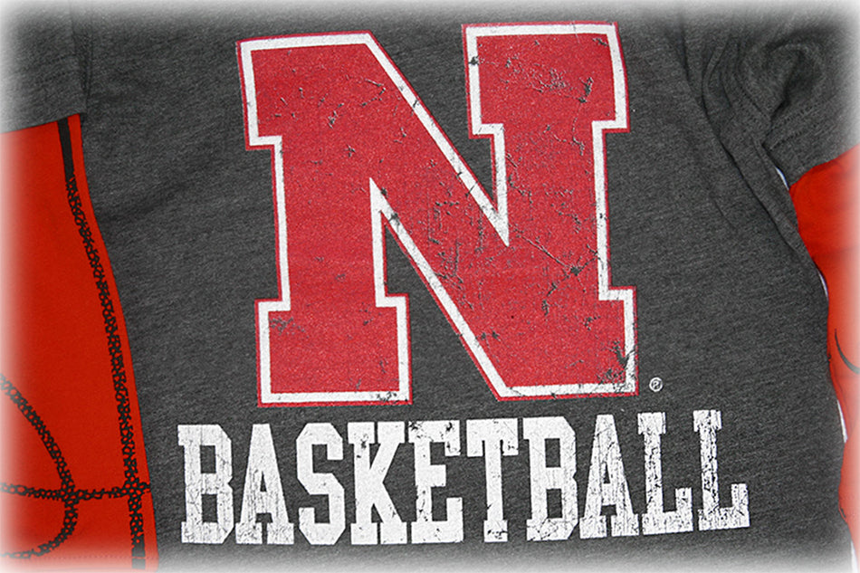 Toddlers Nebraska N Basketball LS Tee