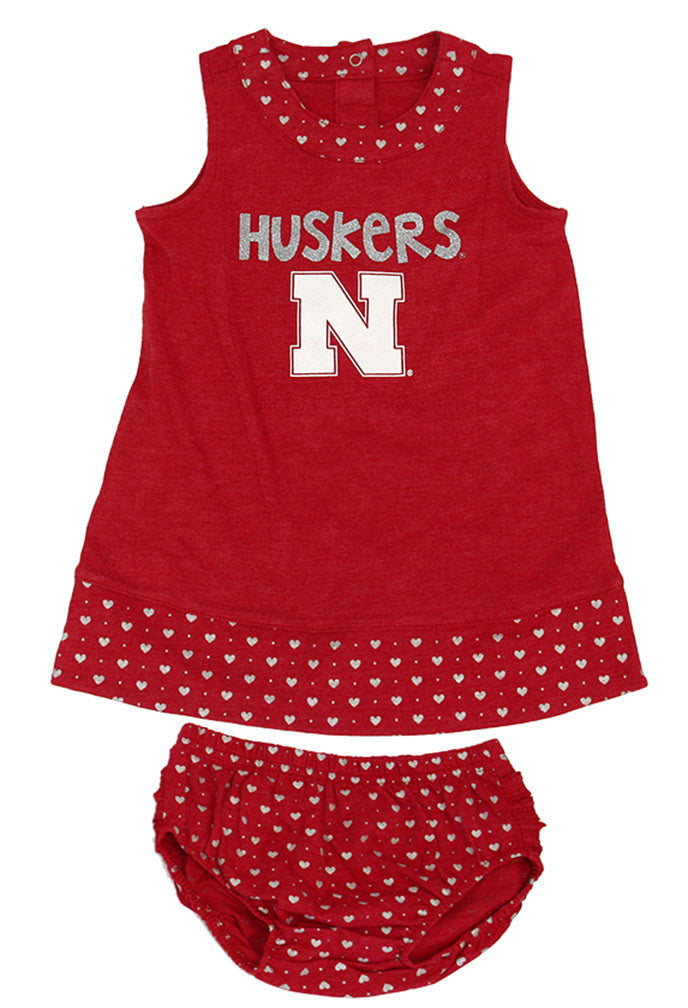 Infant Husker Girl Heartbeat Dress