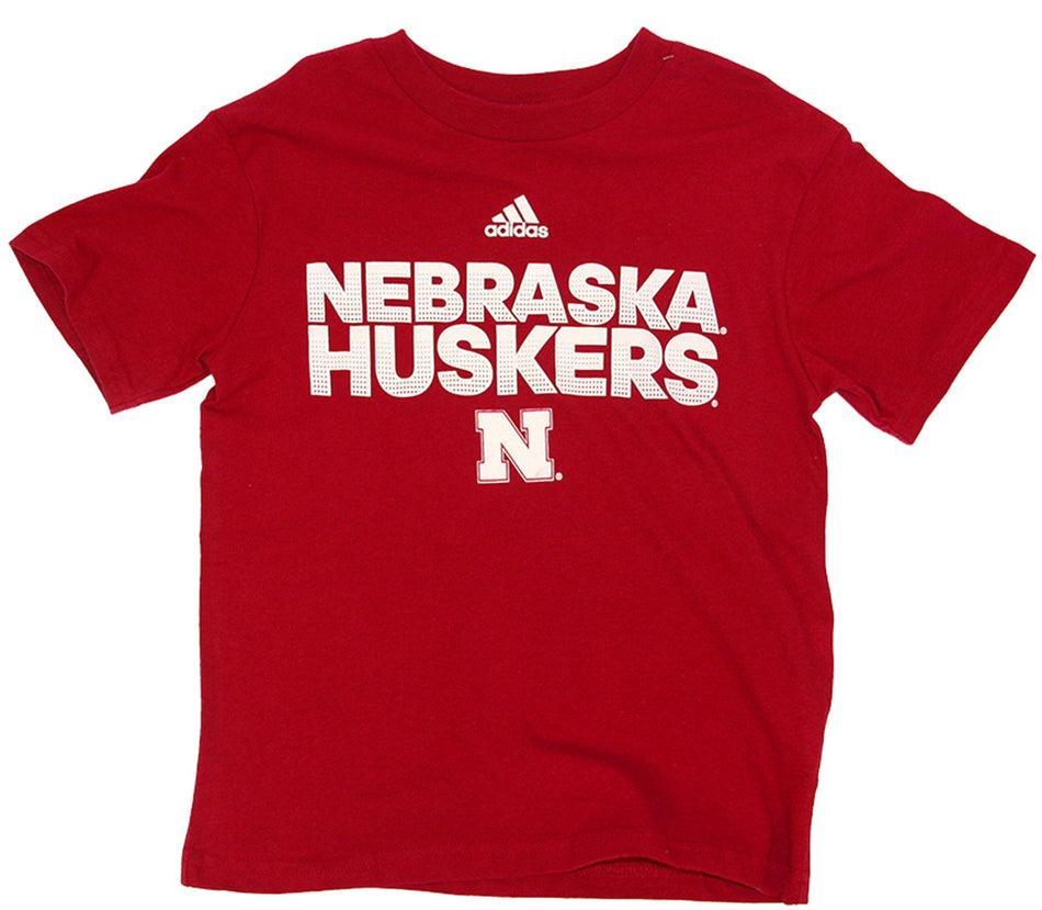Adidas Red Nebraska Husker Kids Sideline Tee
