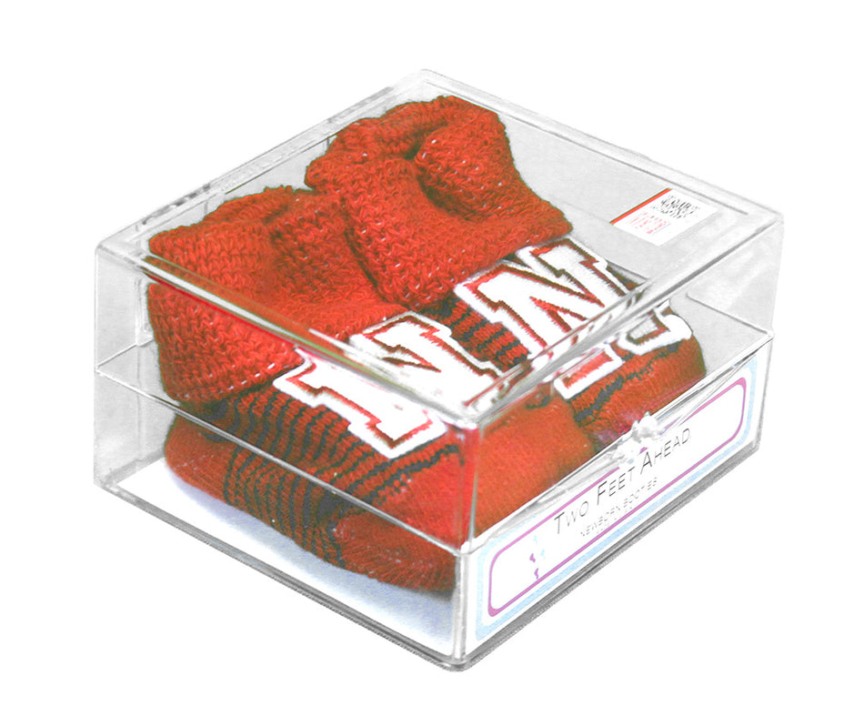 Nebraska Stripe Baby Booties