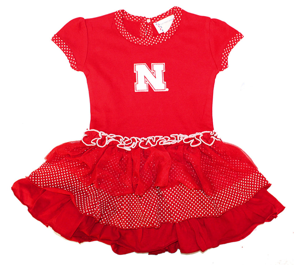 Nebraska Toddlers Pindot Tutu Dress