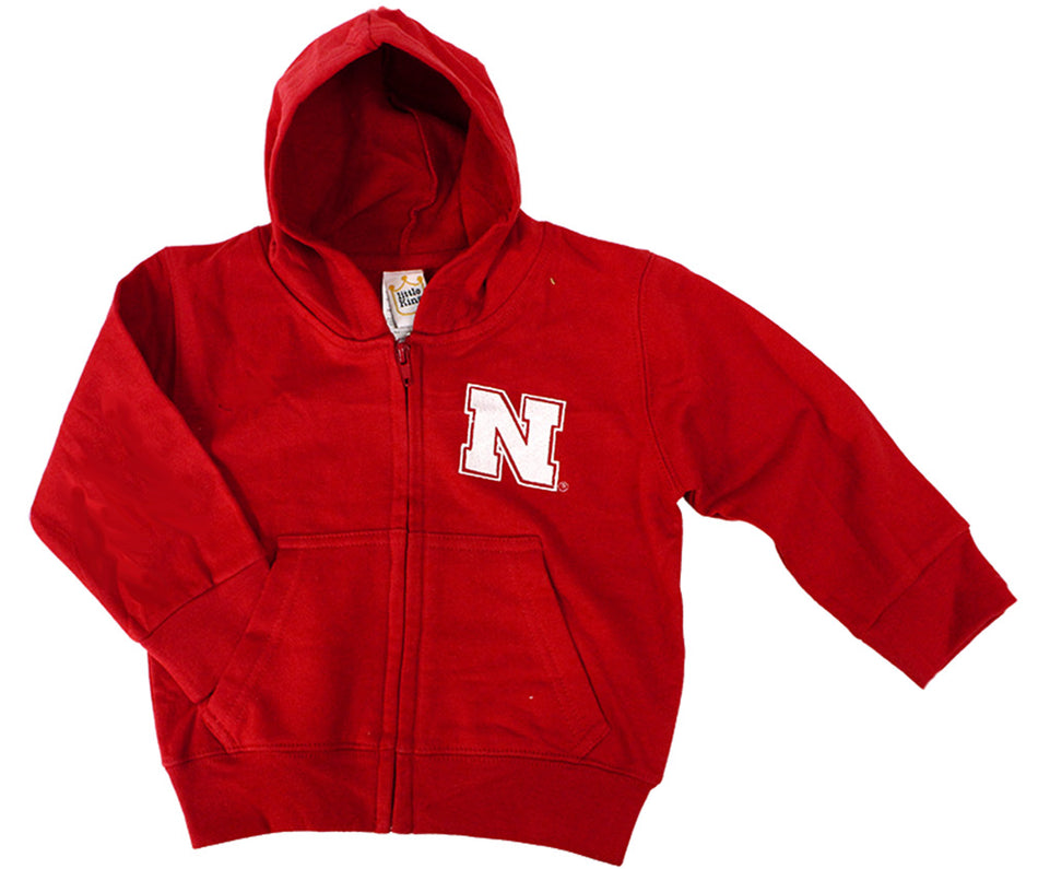 Nebraska Youngsters Red Hooded Full Zip Jacket