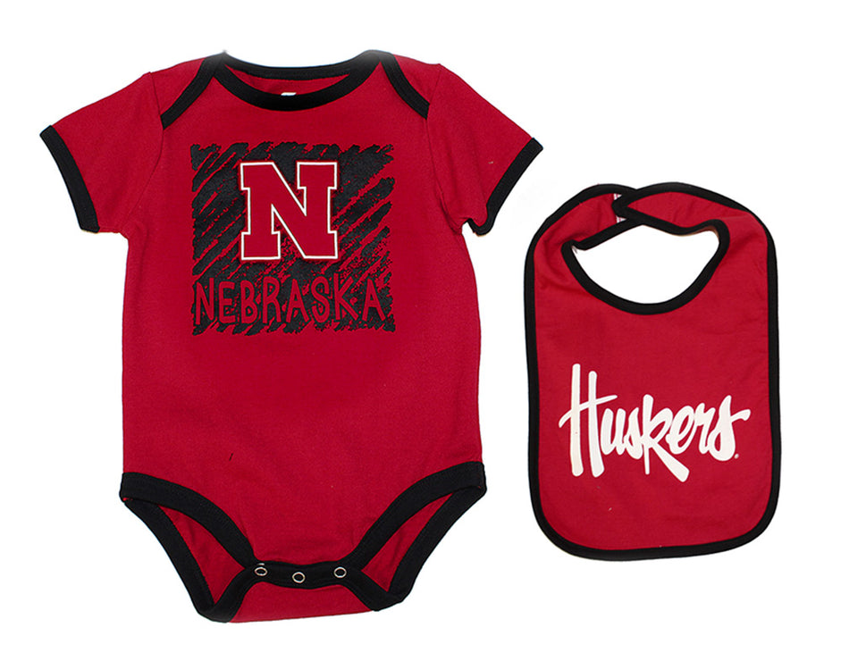 Nebraska Bib Onesie Look Set