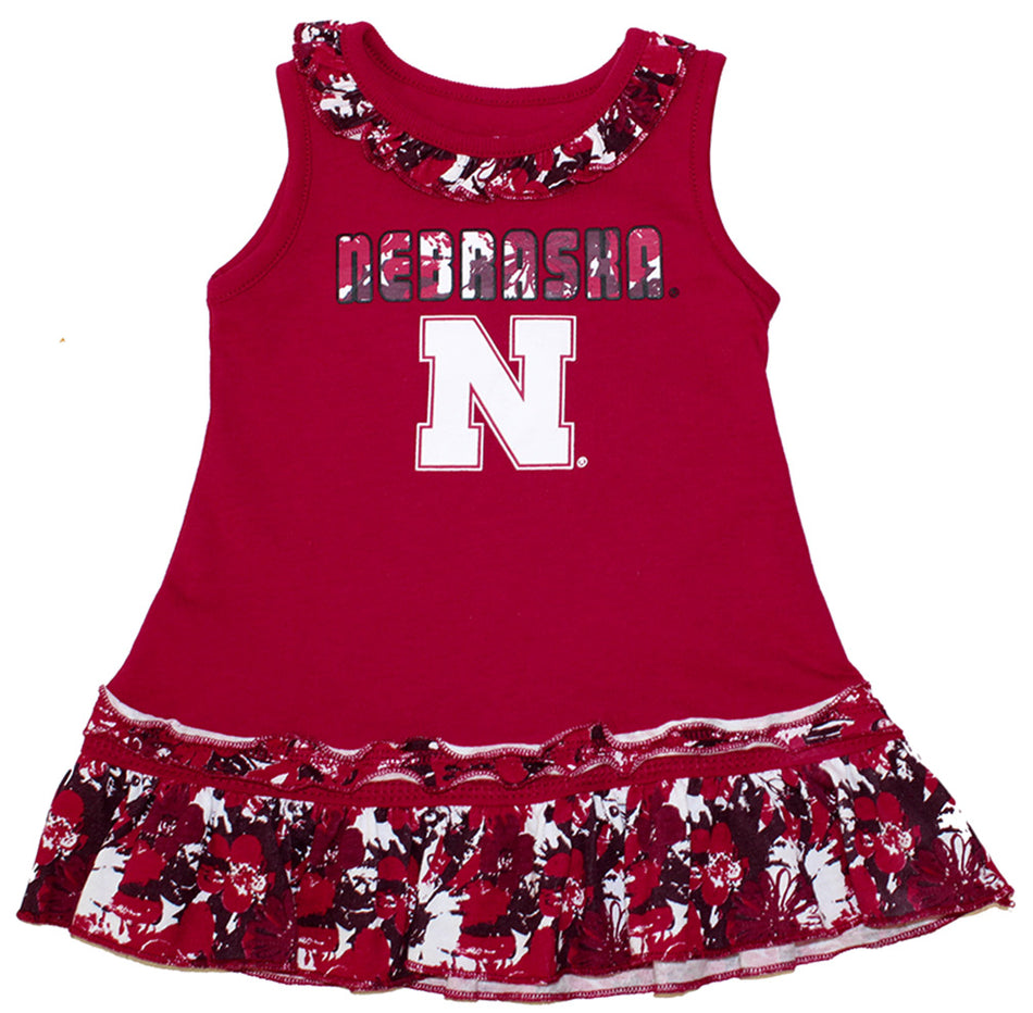 Husker Floral Fountain Infant Dress Set