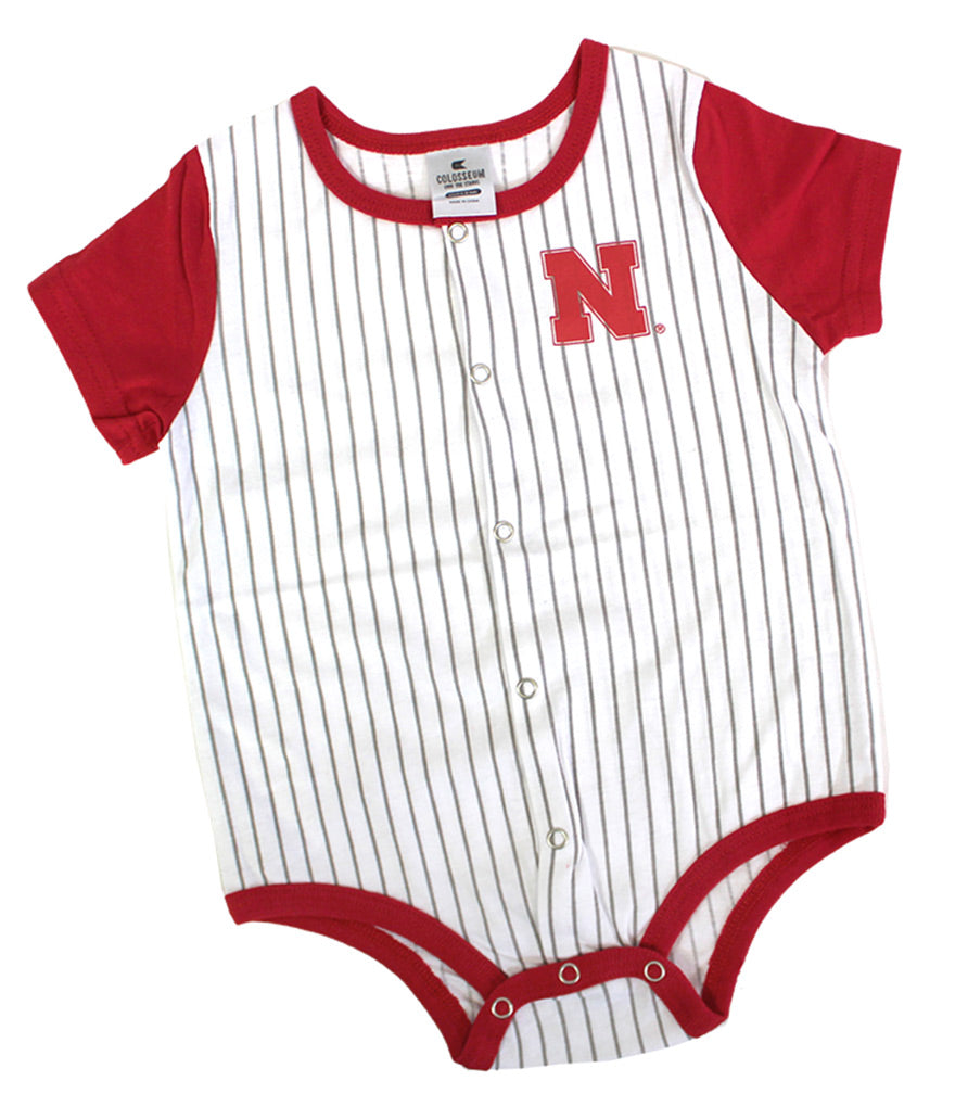 Infant Nebraska Baseball Pinstripe Onesie