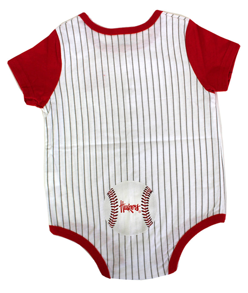Infant Nebraska Baseball Pinstripe Onesie