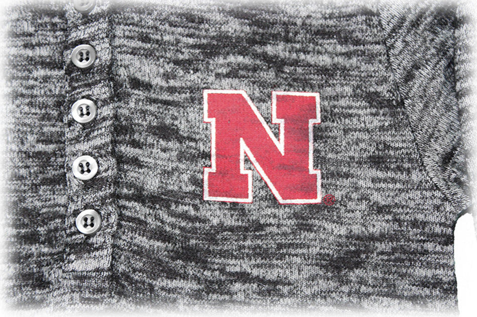 Nebraska Toddler Girls LS Henley Hoodie