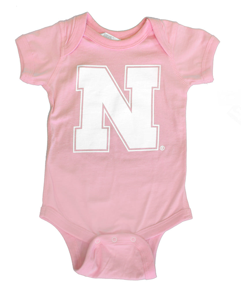 Pink Nebraska Onesie