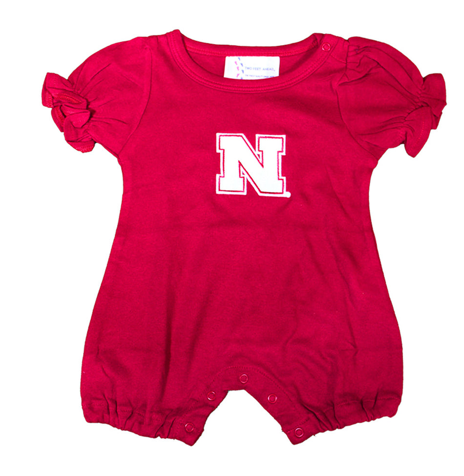 Wee Gals Ruffle Sleeve Nebraska Romper