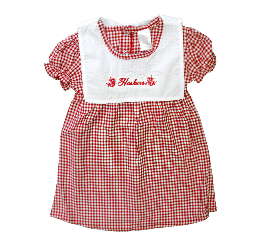 Lil Gals Huskers Checkered Dress