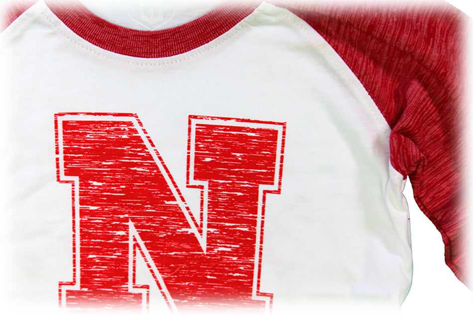 Toddler Gals Lets Go Huskers Raglan