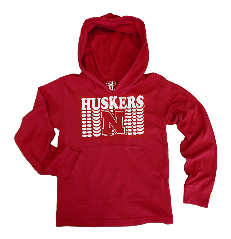 Toddler Huskers Repeat LS Jersey Hoodie